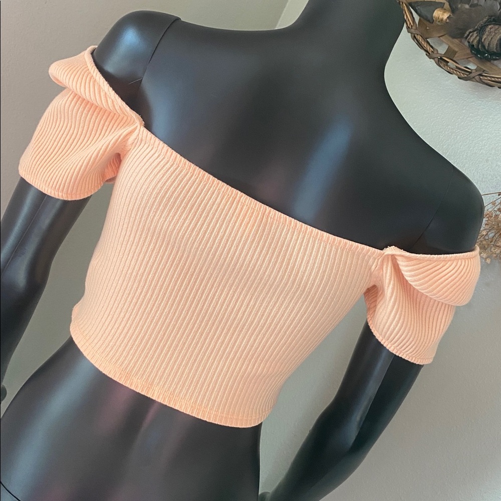 H&M Peach Ribbed Crop Top - Picture 10 of 12